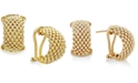 Italian Gold Mesh Hoop Earrings in 14k Gold Vermeil over Sterling Silver